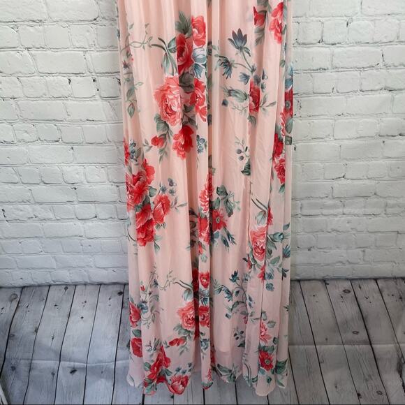 LULUS Garden Meandering Blush Floral Print Maxi Dress Size Small - Picture 4 of 9